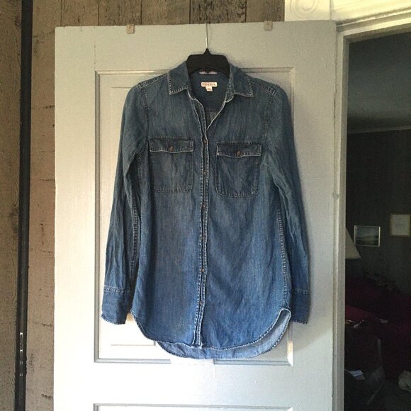 Merona Tops - Denim Button Down Cotton Overshirt | XS